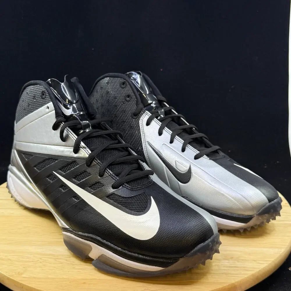 Nike Vapor Pro 3/4 Nubby Football Cleats Black/Silver 527878-010 Men’s Size 13 - Picture 5 of 10